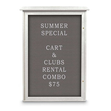 United Visual Products Outdoor Enclosed Combo Board, 72"x36", Gold Frame/Grey & Cloud UVCB7236ODG-GREY-CLOUD